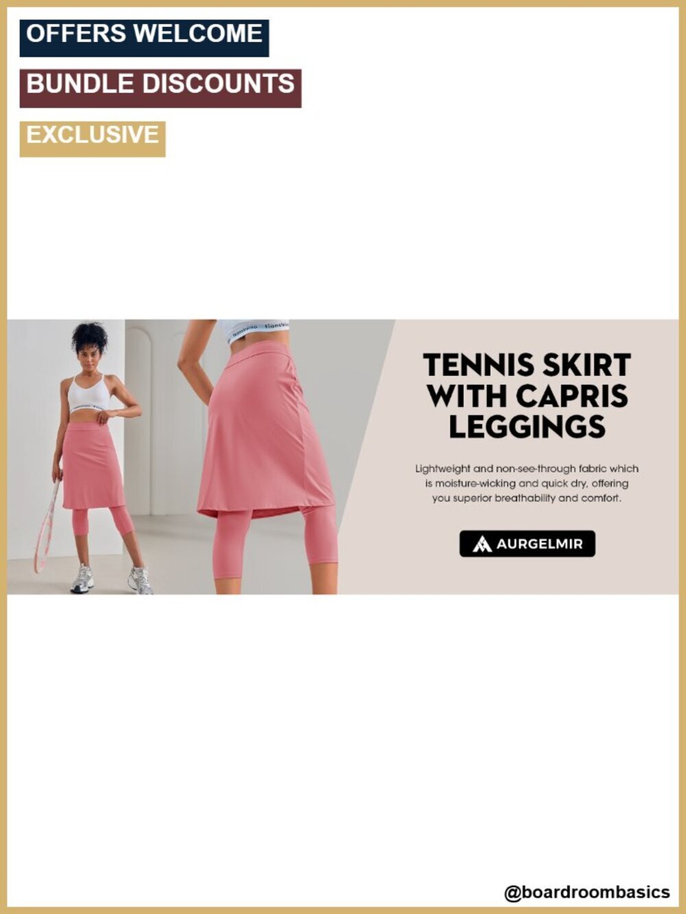 Womens Tennis Skirt with Capris Leggings Athletic Skort with Pockets - Picture 5 of 6